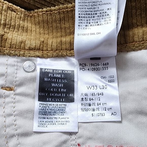 Levi's NWT 311 Shaping Skinny‎ Corduroy Women's Size W33/30 Irregular - Picture 6 of 7